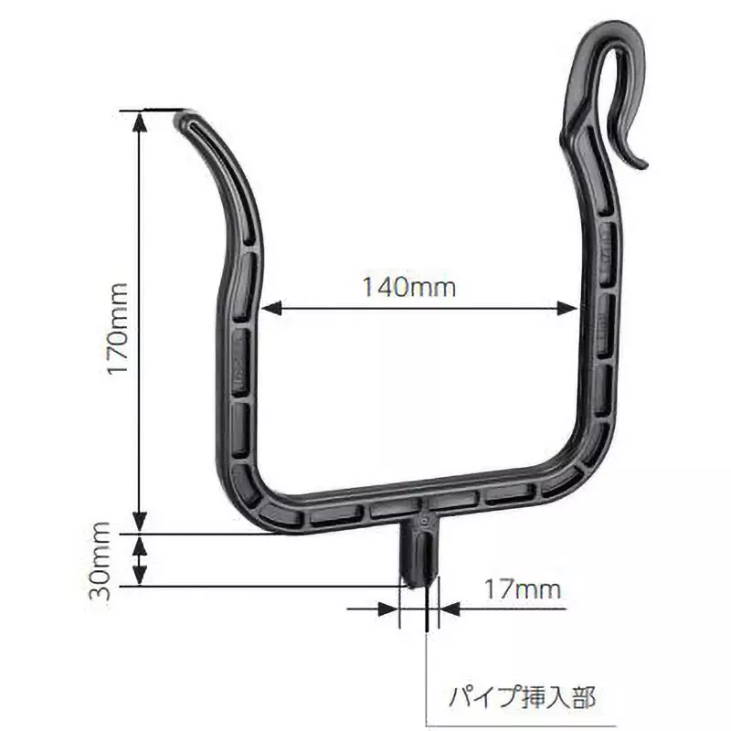 TAKIGEN Stem Rack Polypropylene Black for Vertical Pipes, CP-642-3 (Pack of 350 Pcs)