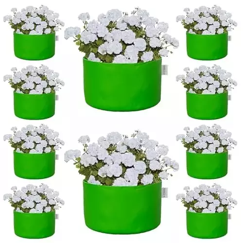 ORILEY Plant Growing Bag Size 18x18 inch 250 GSM Round Without Handle Green, OR-HDPGB-34 (Pack of 10)