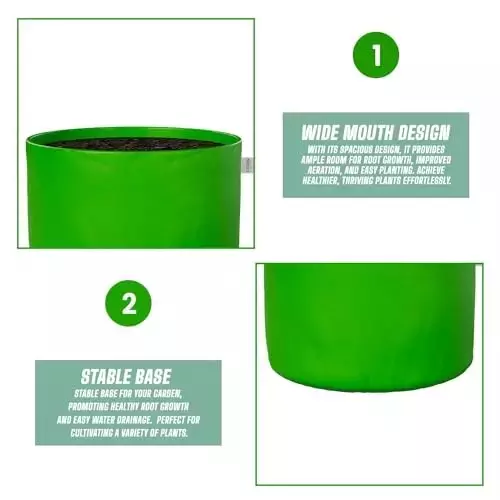 ORILEY Plant Growing Bag Size 18x18 inch 250 GSM Round Without Handle Green, OR-HDPGB-34 (Pack of 10)
