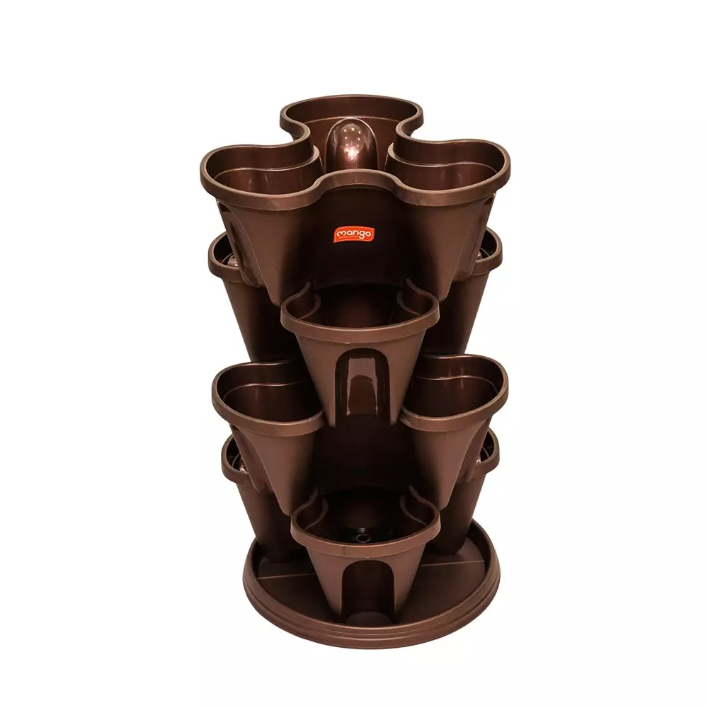 Mango VERTICAL GARDEN Plant Pot 355.6x355.6x508 mm, Weather Brown