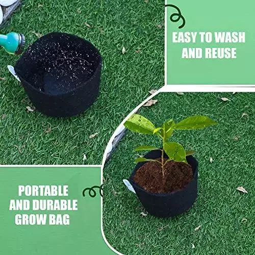 ORILEY Plant Growing Bag Size 4x4 inch 400 GSM Round Black, OR-RGB-129 (Pack of 2)