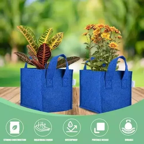ORILEY Plant Growing Bag Size 10x10x10 inch 300 GSM Square Blue, OR-SQGB-76 (Pack of 2)