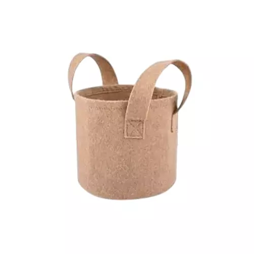 ORILEY Plant Growing Bag with Sturdy Handle Size 24x24 inch 500 GSM Round Beige, OR-RGB-272 (Pack of 3)