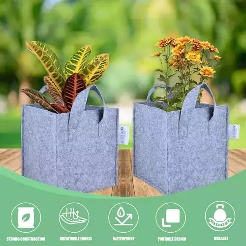 ORILEY Plant Growing Bag Size 15x15x15 inch 400 GSM Square Grey, OR-SQGB-36 (Pack of 3)