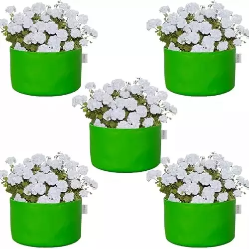 ORILEY Plant Growing Bag Size 18x18 inch 250 GSM Round Without Handle Green, OR-HDPGB-22 (Pack of 5)
