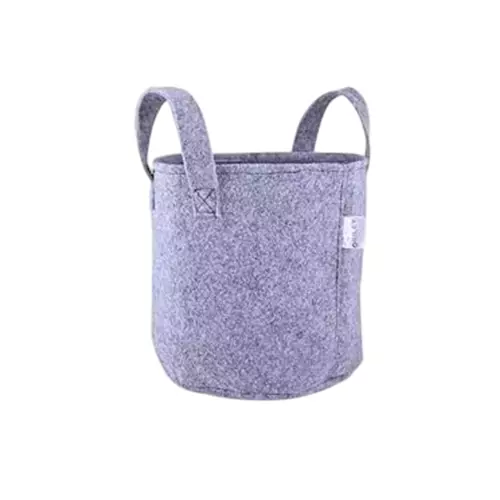 ORILEY Plant Growing Bag with Sturdy Handle Size 8x8 inch 500 GSM Round Grey, OR-RGB-195 (Pack of 2)