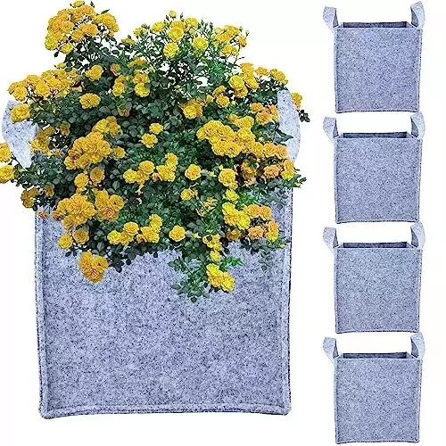 ORILEY Plant Growing Bag Size 15x15x15 inch 400 GSM Square Grey, OR-SQGB-42 (Pack of 5)