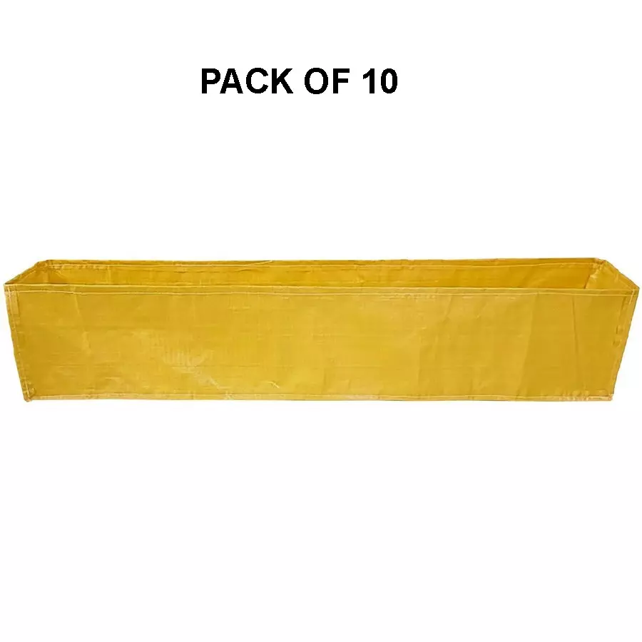 Singhal Plant Grow Bags 60x12x12 inch Yellow HDPE Rectangular (Pack of 10 Pcs)