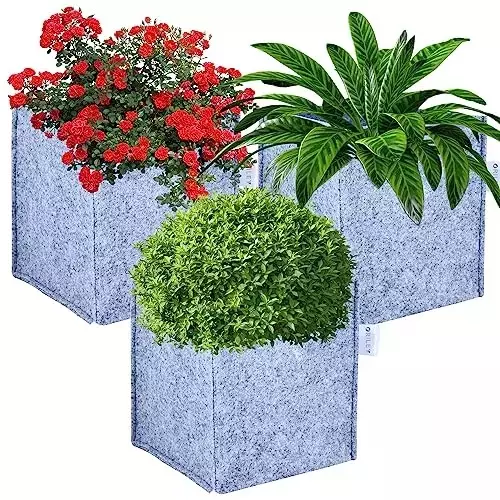 ORILEY Plant Growing Bag Size 6x6x6 inch 300 GSM Square Grey, OR-SQGB-08 (Pack of 3)