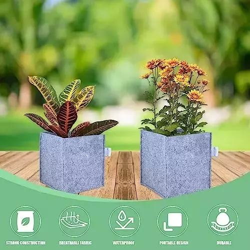 ORILEY Plant Growing Bag Size 6x6x6 inch 300 GSM Square Grey, OR-SQGB-08 (Pack of 3)