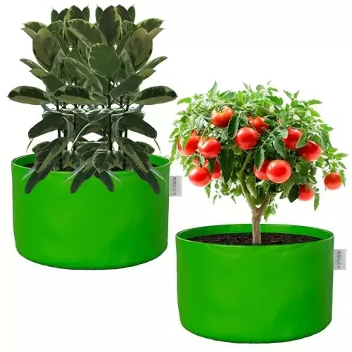 ORILEY Plant Growing Bag Size 24x24 inch 450 GSM Round Without Handle Green, OR-HDPGB-59 (Pack of 2)