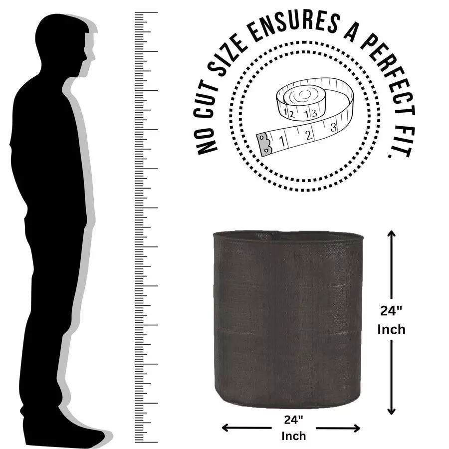 Singhal Plant Grow Bags Black HDPE Round UV Resistant 15x18 inch (Pack of 50 Pcs)