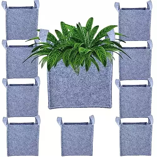 ORILEY Plant Growing Bag Size 15x15x15 inch 400 GSM Square Grey, OR-SQGB-48 (Pack of 10)
