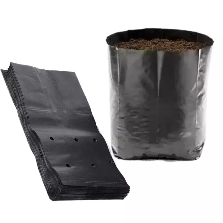 Singhal Plant Grow Bags 9x10 inch Black HDPE (Pack of 100 Pcs)