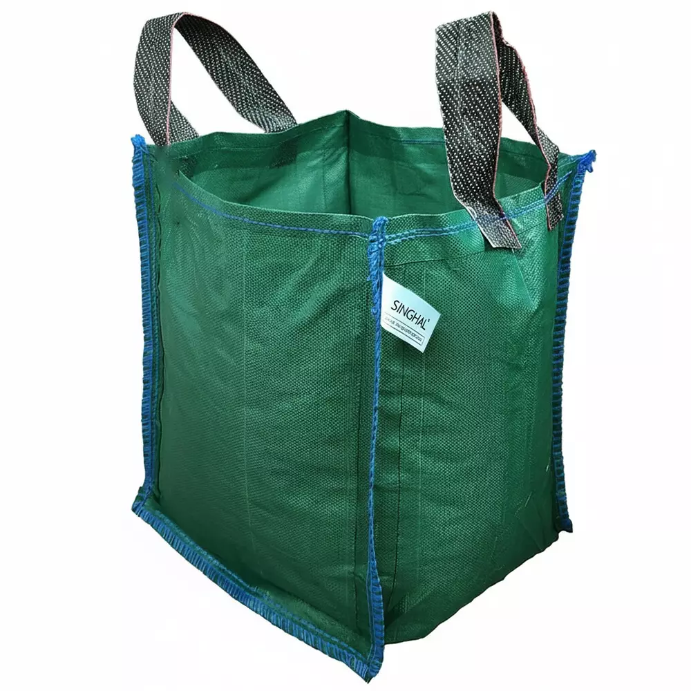 Singhal Plant Grow Bags with Handle 18x24 inch Green HDPE Square (Pack of 1 Pcs)