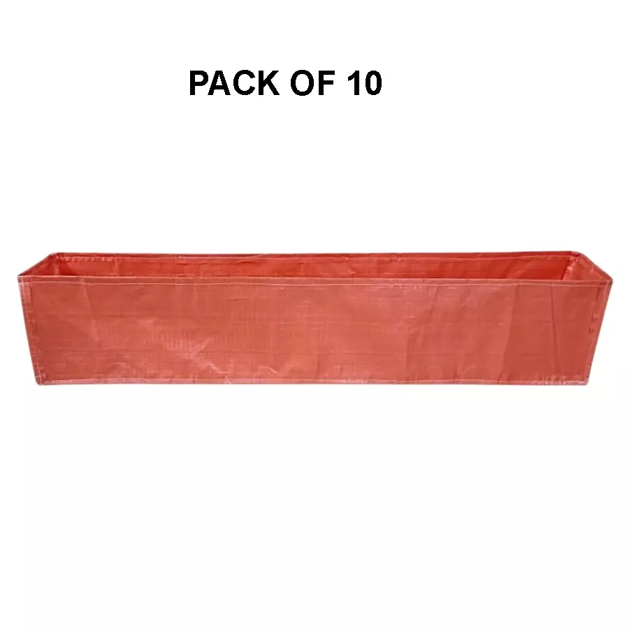 Singhal Plant Grow Bags 60x12x12 inch Orange HDPE Rectangular (Pack of 10 Pcs)