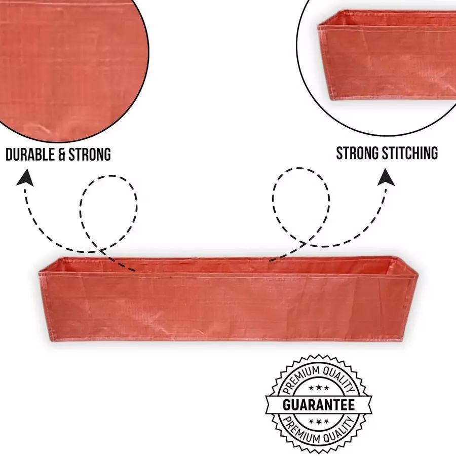 Singhal Plant Grow Bags 60x12x12 inch Orange HDPE Rectangular (Pack of 10 Pcs)