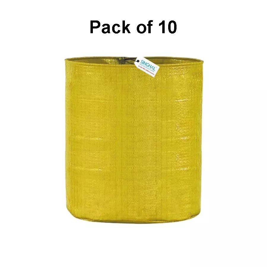 singhal-plant-grow-bags-yellow-hdpe-round-uv-resistant-12x18-inch-pack-of-10-pcs