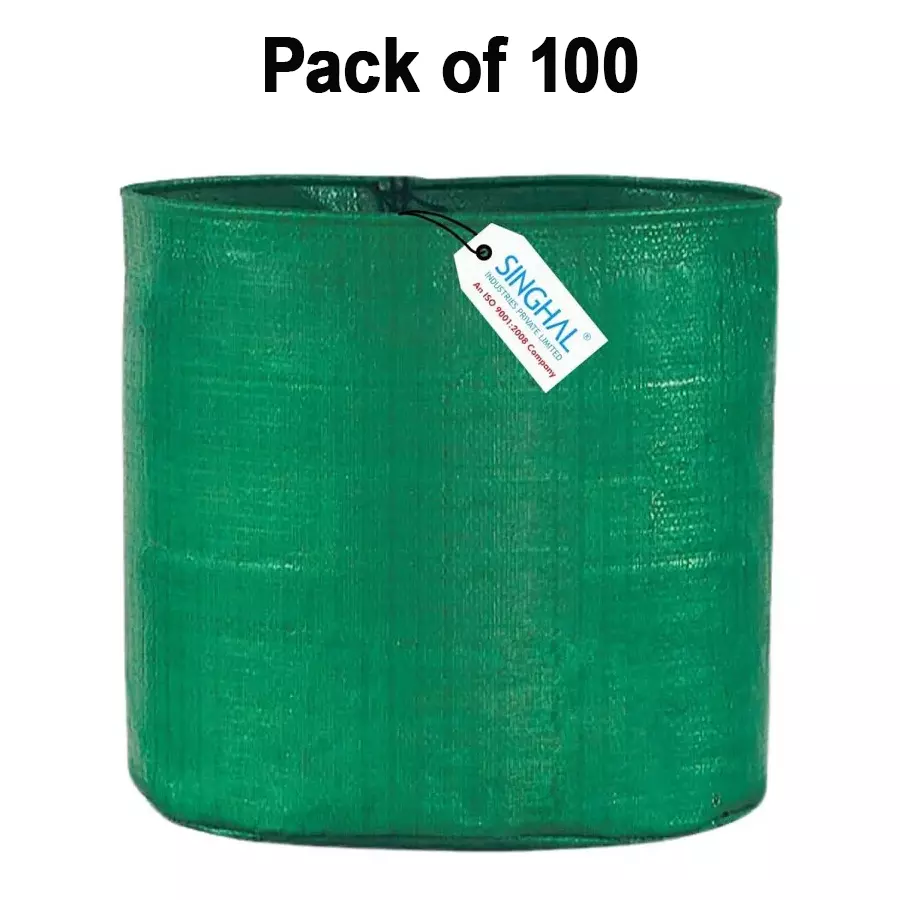 singhal-uv-protected-grow-bags-hdpe-round-shape-12x18-inch-size-green-gb_12x18_p100-pack-of-100-pcs