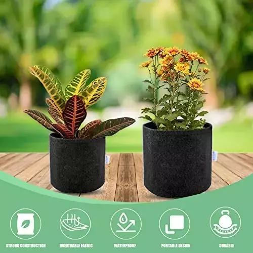 ORILEY Plant Growing Bag Size 6x6 inch 500 GSM Round Black, OR-RGB-250 (Pack of 10)