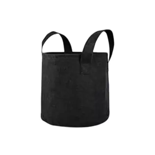 ORILEY Plant Growing Bag with Sturdy Handle Size 12x12 inch 300 GSM Round Black, OR-RGB-37 (Pack of 2)