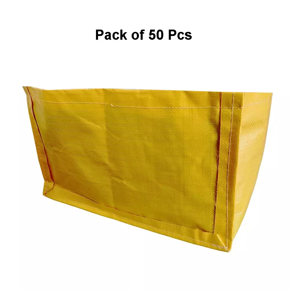 Singhal Plant Grow Bags 18x12x12 inch Yellow HDPE Rectangular (Pack of 50 Pcs)