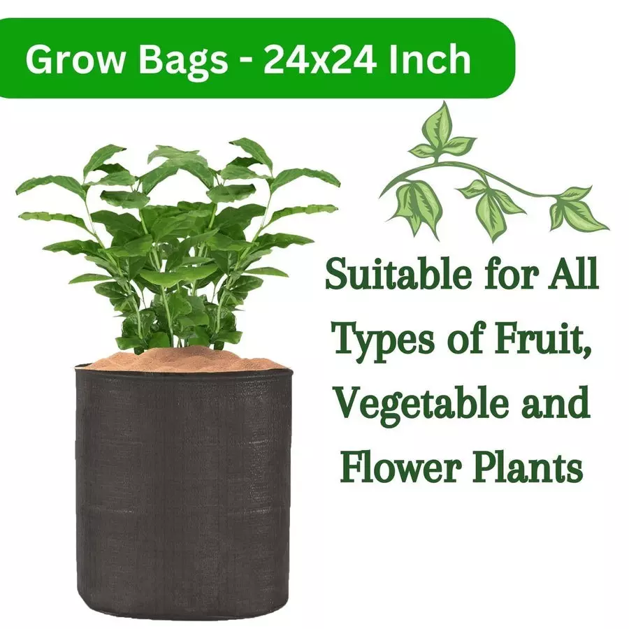 Singhal Plant Grow Bags Black HDPE Round UV Resistant 15x18 inch (Pack of 100 Pcs)