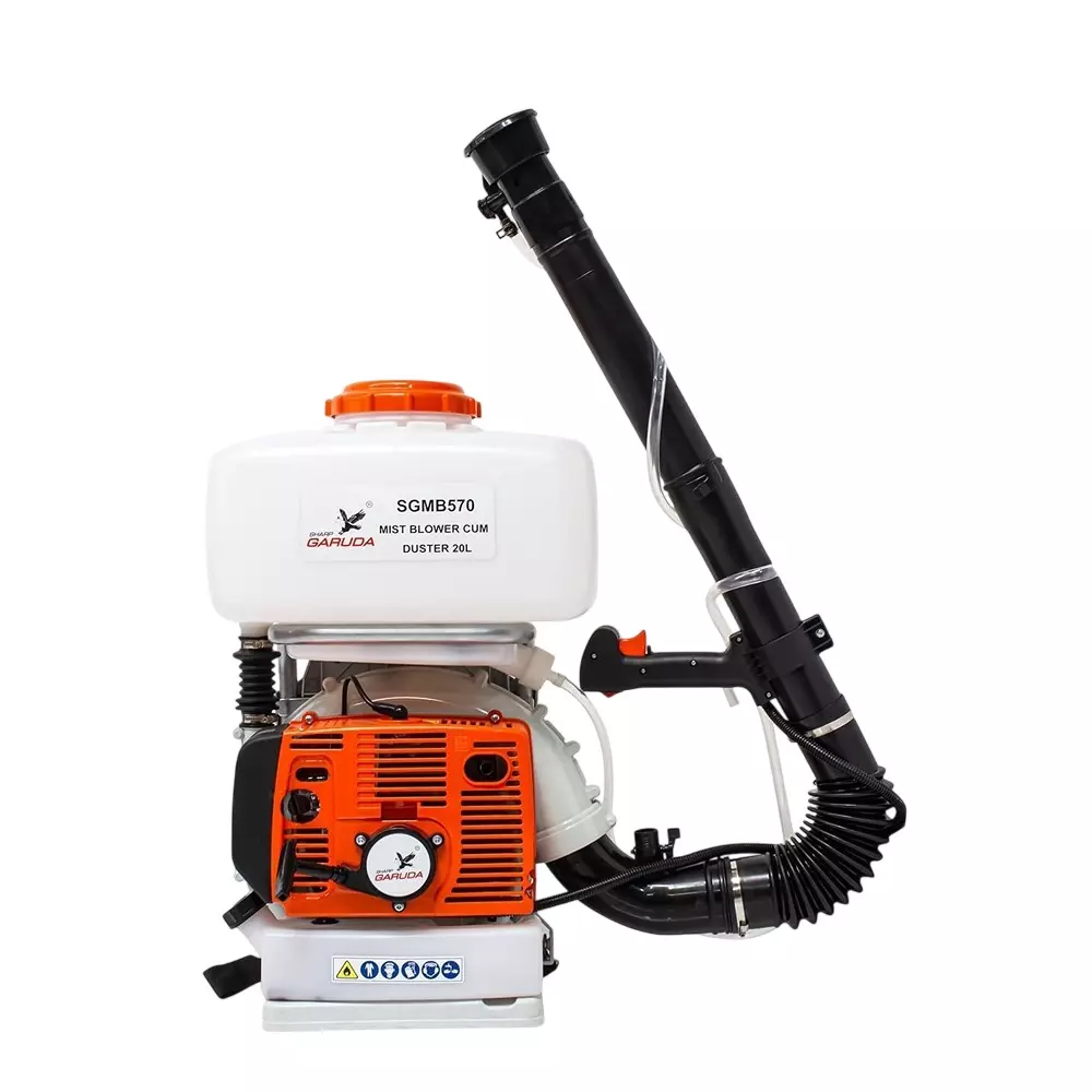 Sharp Garuda Mist Blower Cum Duster Backpack Sprayer 20 L Tank Capacity 57cc 2-Stroke Petrol Engine, SGMB-20L