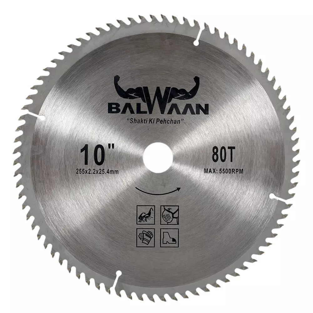 Balwaan Brush Cutter Blade Circular 80 Teeth Tungsten Carbide 2.8 mm Thickness 10 Inch (25.4 cm) for Farming & Gardening, 80T25