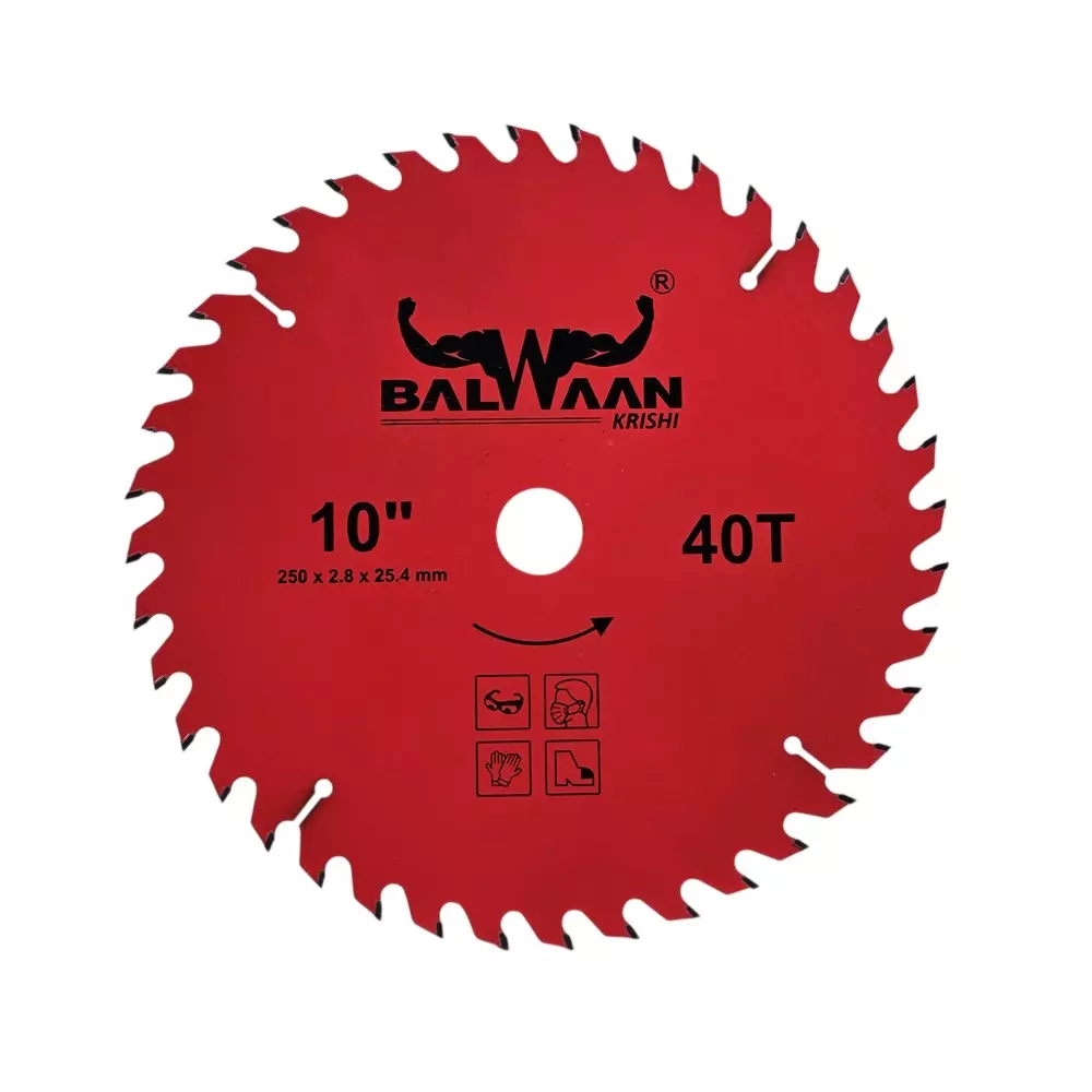 Balwaan Brush Cutter Blade Circular 40 Teeth Steel 2.8 mm Thickness 10 Inch (25.4 cm) for Farming & Gardening, 40T35