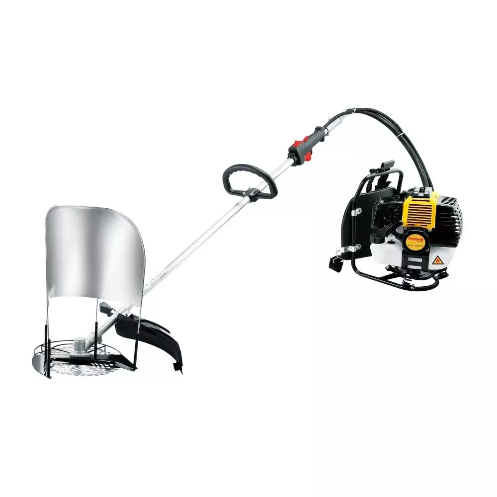 Polymak Backpack Brush Cutter with Paddy Attachment 52cc Displacement Petrol Fuel Type for Agriculture, Farm & Garden, PMBC52-BPP