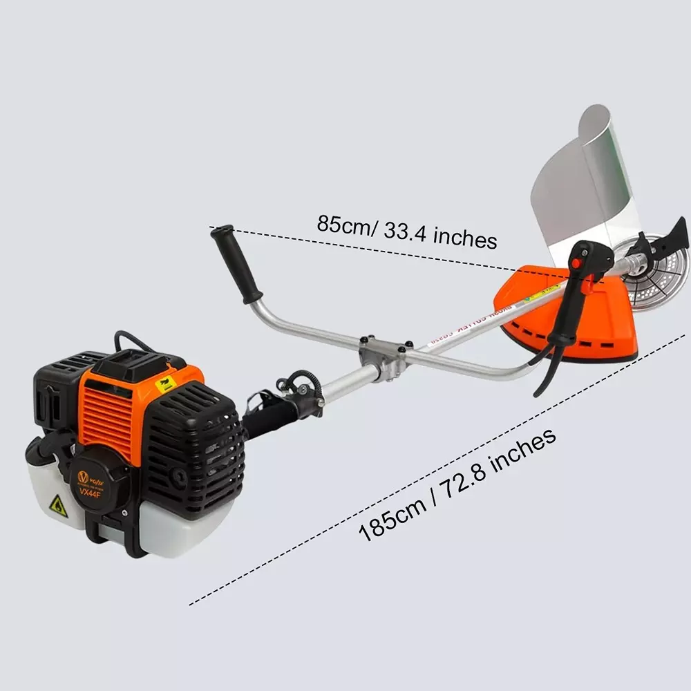 Voltz Brush Cutter 4 Stroke Torque Engine Fuel Power 52 cc Orange for Grass Trimming & Lawn Cutting Use, VX44F