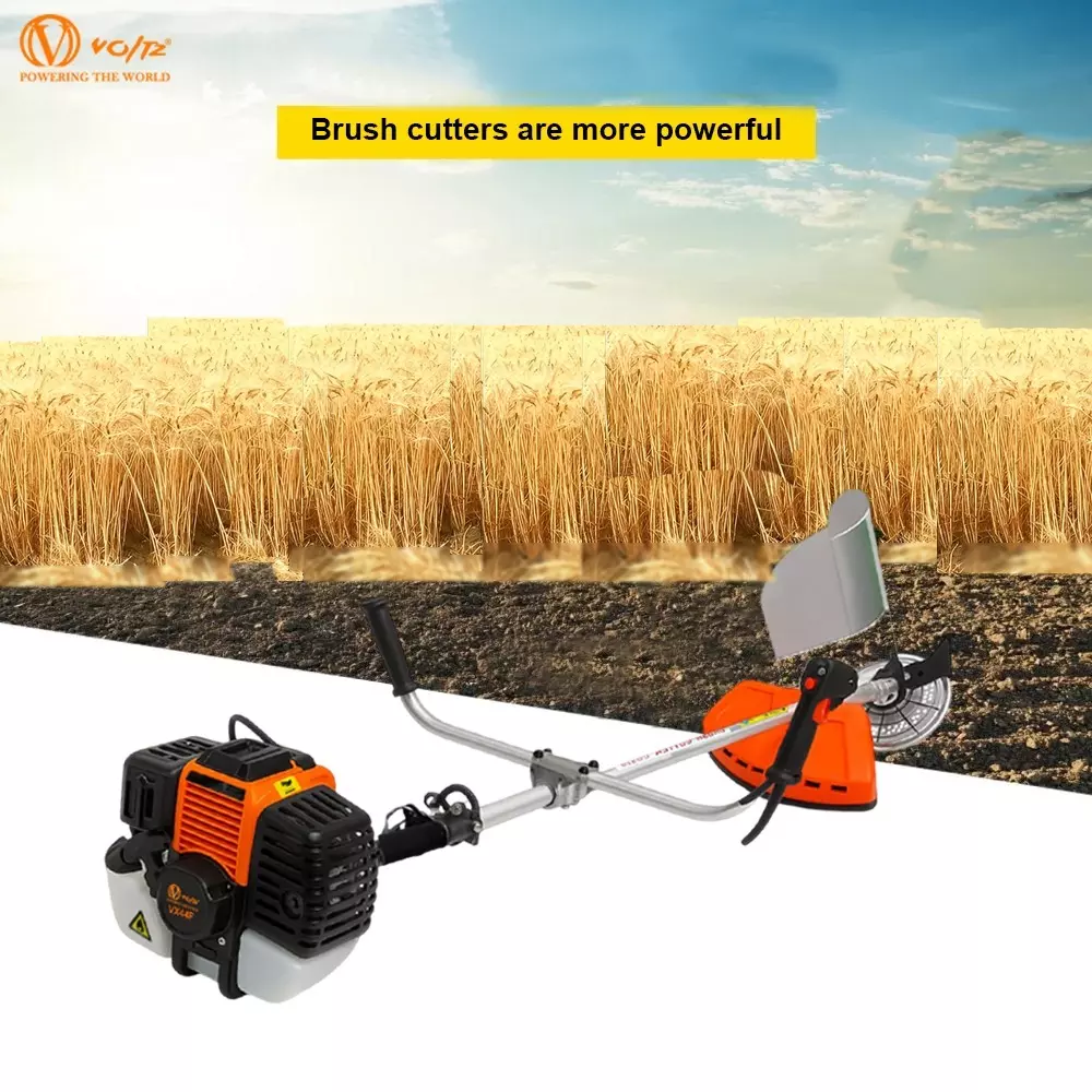 Voltz Brush Cutter 4 Stroke Torque Engine Fuel Power 52 cc Orange for Grass Trimming & Lawn Cutting Use, VX44F