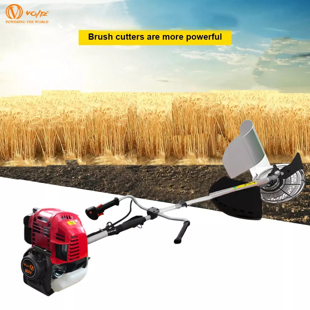 Voltz Brush Cutter 4 Stroke Torque Engine Fuel Power 48 cc Red for Grass Trimming & Lawn Cutting Use, VX50