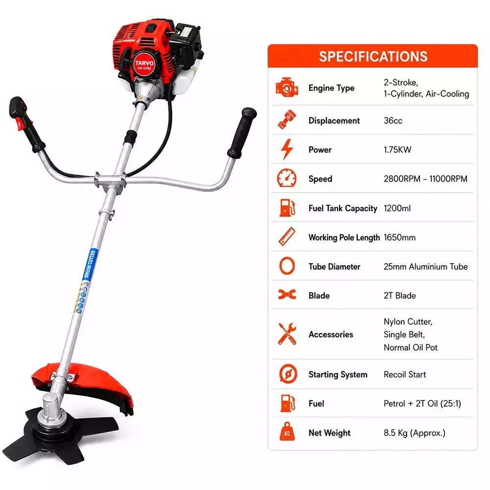 tarvo-175-kw-brush-cutter-with-4-stroke-1-cylinder-air-cooled-engine-36-cc-displacement-and-2t-blade-ab-gx35