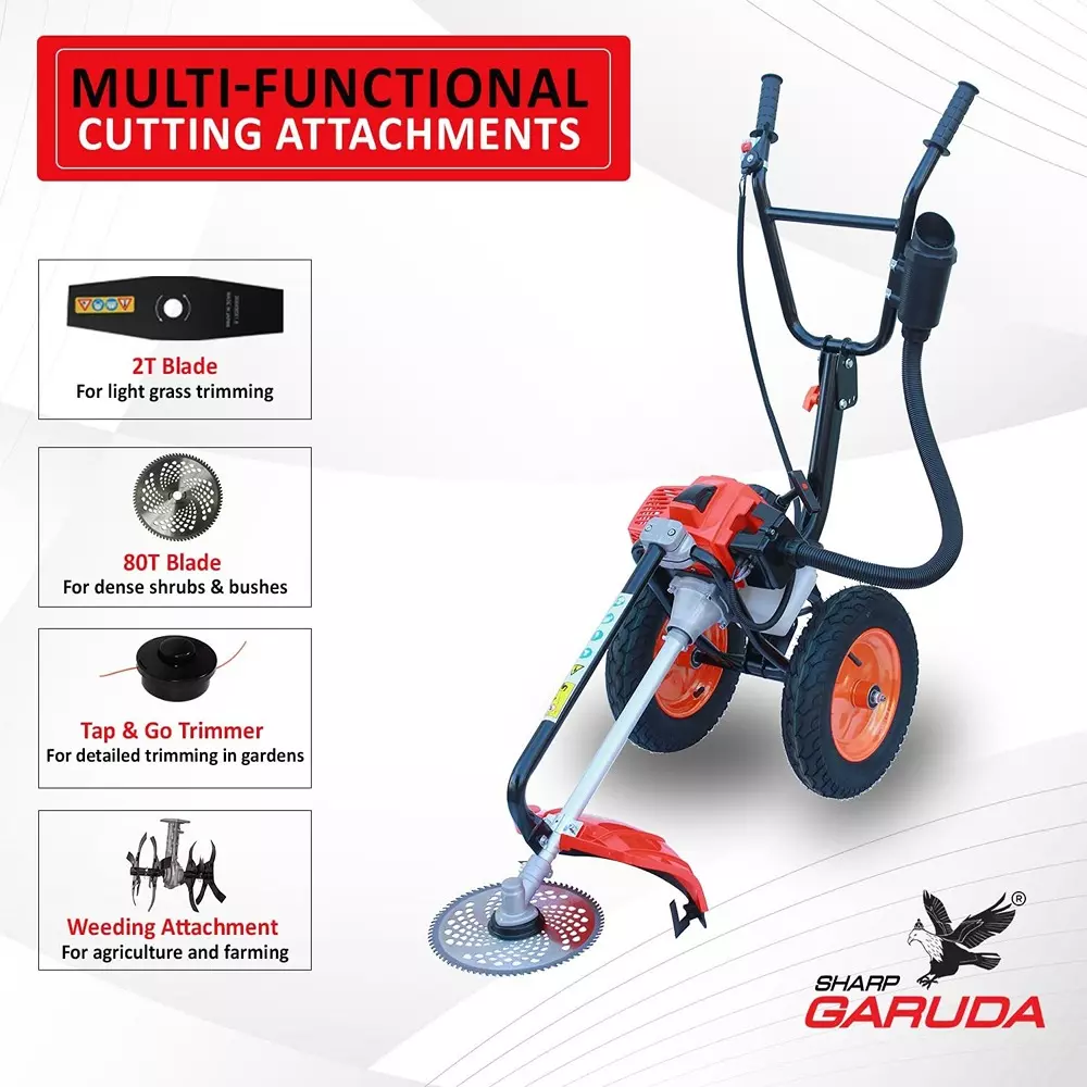 sharp-garuda-trolley-brush-cutter-machine-63cc-2-stroke-petrol-engine-with-2t-80t-blade
