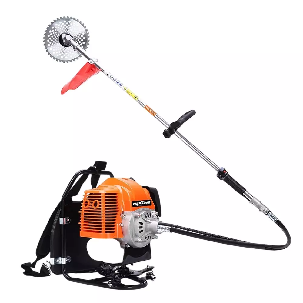 Neptune Backpack Brush Cutter 2 Stroke 52 CC 2 HP Petrol Engine Recoil Starter For Weed, Garden, Lawn, Yard Cutting