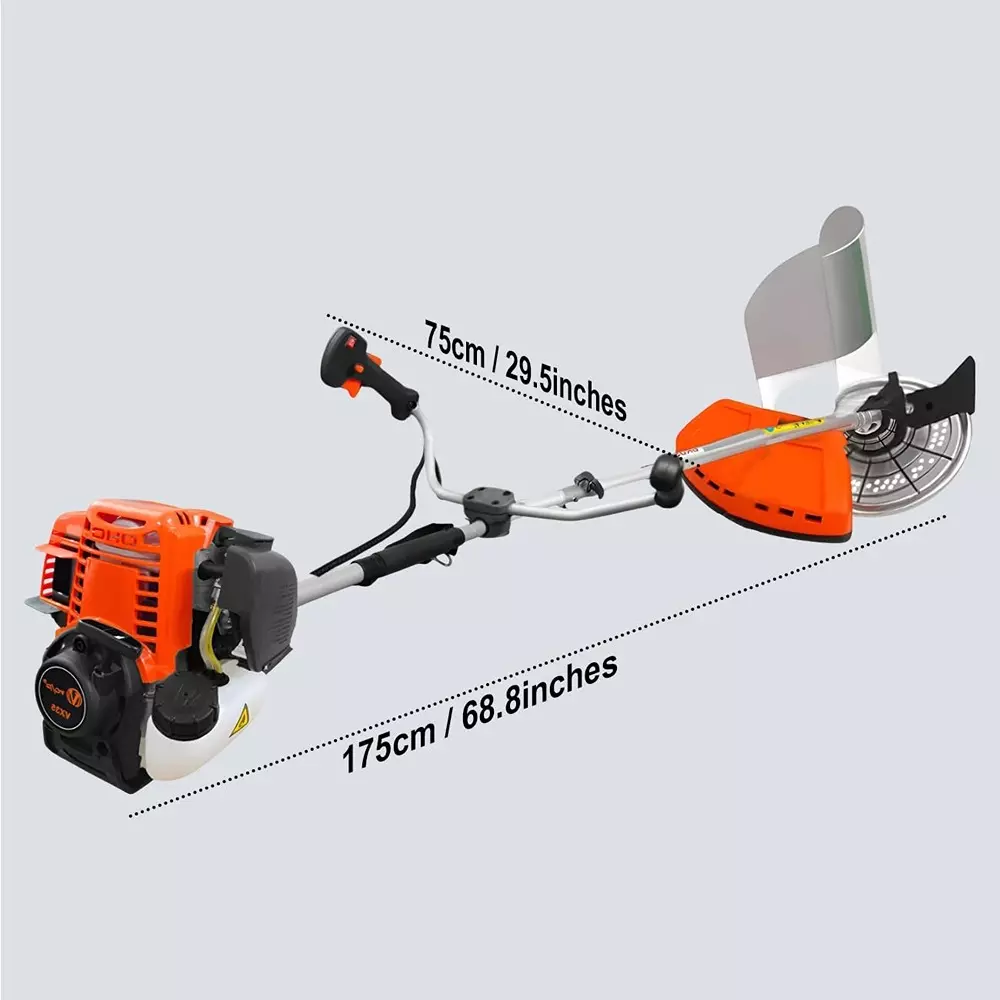 Voltz Brush Cutter 4 Stroke Torque Engine Fuel Power 36 cc Orange for Grass Trimming & Lawn Cutting Use, VX35