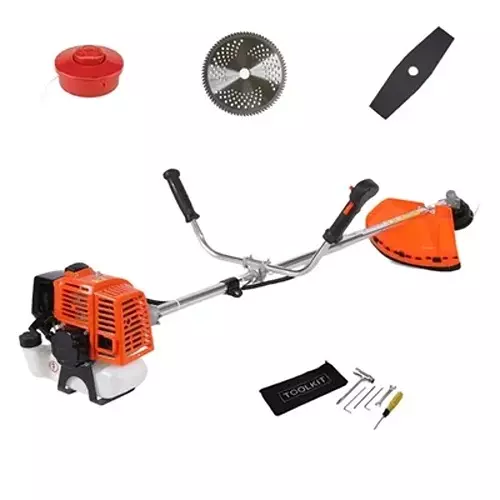 Spear Sidepack Multi Crop Grass Cutter Machine With Blades & Nylon Trimmer Kit 1.8 HP Power 4500-8500 rpm Load Speed 52 cc Displacement 2 Stroke for Agriculture Use