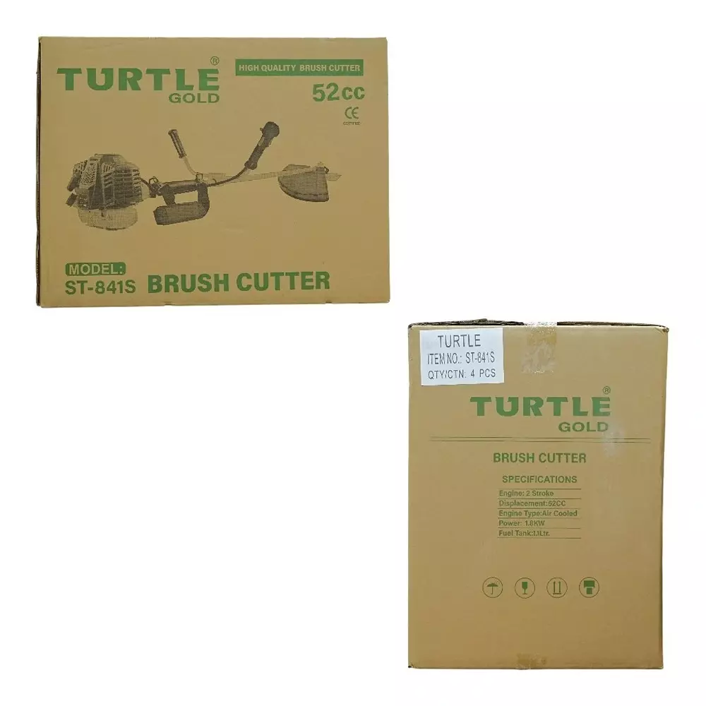 Turtle Gold Brush Cutter Air-Cooled 1.8 Kw 2 Stroke 52 cc & Fuel Tank 1.1 L, ST-841S