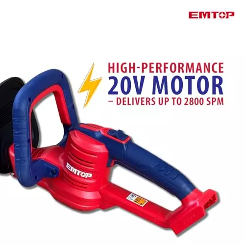 emtop-cordless-hedge-trimmer-20-v-with-460-mm-laser-cut-blade-and-20-ah-battery-kit
