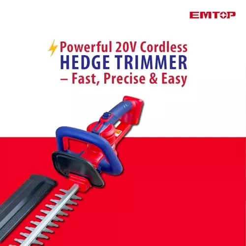 emtop-cordless-hedge-trimmer-20-v-with-460-mm-laser-cut-blade-and-20-ah-battery-kit