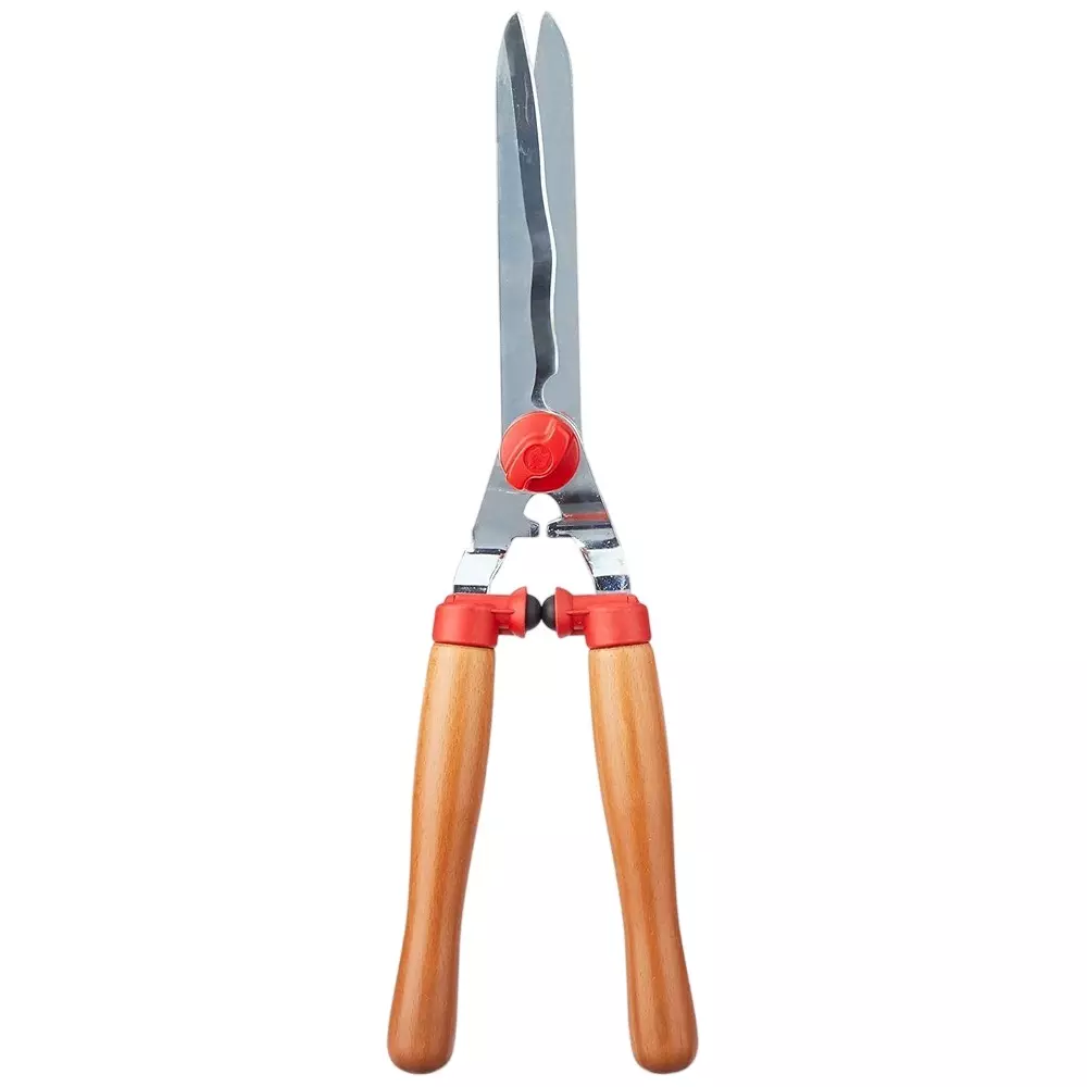 Wolf Garten Hedge Shear Alloy Steel Blade and Wooden Handle for Garden Use, 73AHA002650