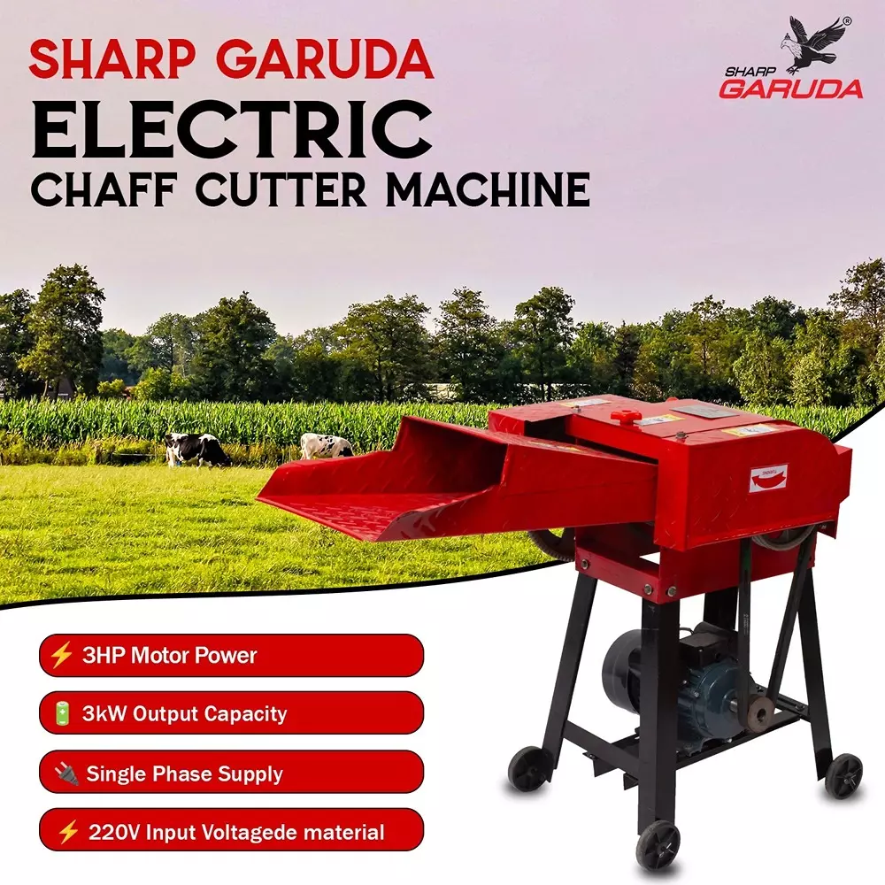 sharp-garuda-electric-chaff-cutter-machine-single-phase-3-hp-4001000-kghr-heavy-duty-forage-grass-cutting