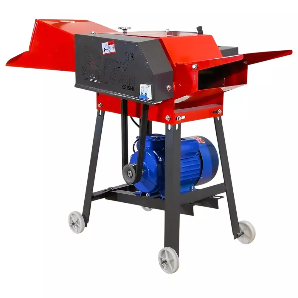 Balwaan Wet & Dry Cutter Chaff Cutter with Gear, Conveyor Belt & Engine 4 Blades 3 HP for Farming & Gardening, CH300