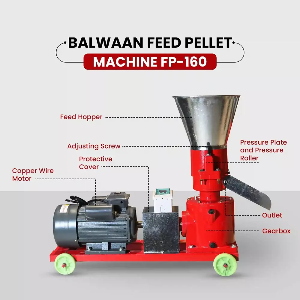 balwaan-feed-pellet-machine-5-hp-3-roller-system-100-130-kgh-productivity-3-to-8-mm-pellet-size-fp-160