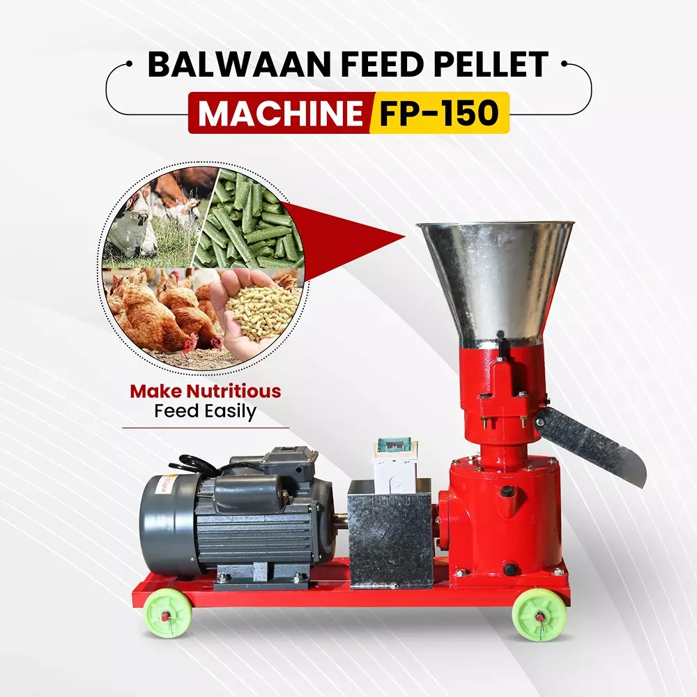 balwaan-feed-pellet-machine-4-hp-motor-power-80-100-kgh-production-capacity-138-mm-plate-diameter-fp-150