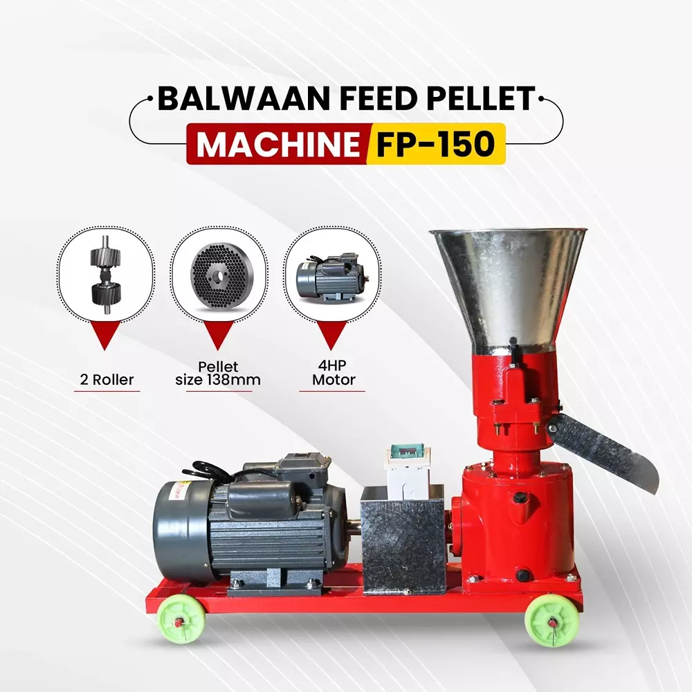 balwaan-feed-pellet-machine-4-hp-motor-power-80-100-kgh-production-capacity-138-mm-plate-diameter-fp-150