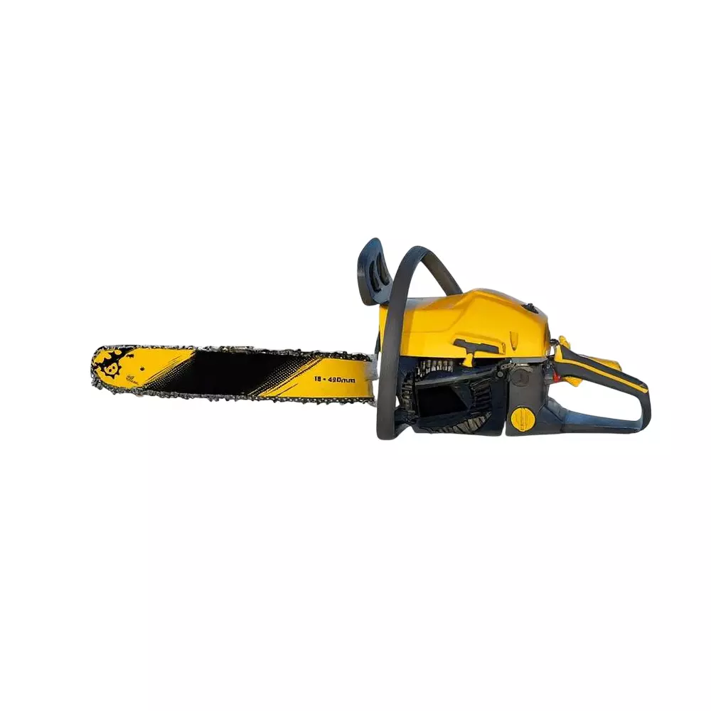 Yuri 84 cc Gasoline Chainsaw 56 cm Bar Length 3000 RPM Speed 3000 W Polished Golden for Industrial Use, YG-GCS84-22