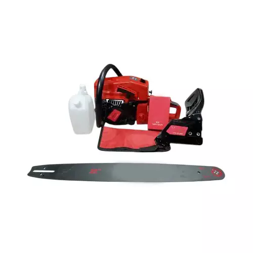 Yuri 62 cc Chainsaw 56 cm Bar Length 8000 RPM Speed Polished Red for Industrial Use, GCS-YR-6200